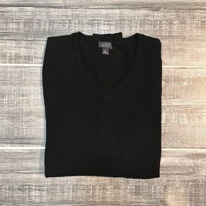 J.Crew Black Merino Wool V-Neck Sweater Size S